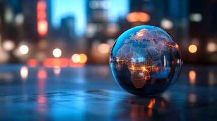 Vibrant Market Globe in Dim Light with High Detail