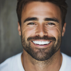 Close-Up of a Perfect Bright Smile with White Teeth