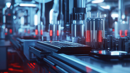 Obraz premium Intelligent factory production line. AI technology generated image
