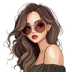 Cute Girl with Luxurious Style Vector Illustration | Elegant and High-End Fashion Artwork for Logos & Digital Designs  
