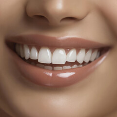 Obraz premium Close-Up of a Perfect Bright Smile with White Teeth
