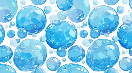 Blue Realistic Water Bubbles Seamless Pattern