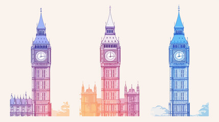 Big Ben Clock Icon Thin Line for Web and Mobile Modern