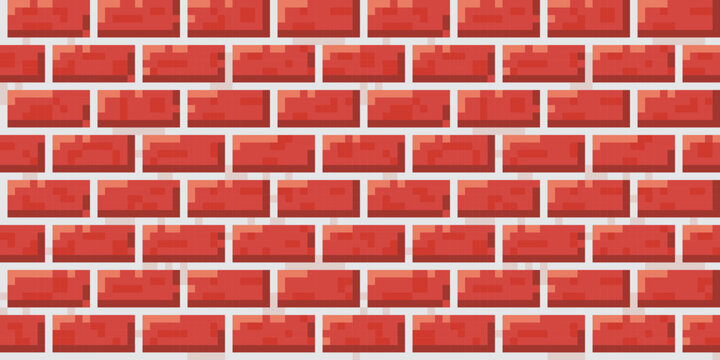 Pixelated brick wall seamless pattern. Background for game design.