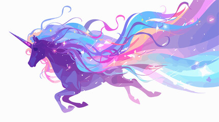 Majestic Colorful Unicorn Silhouette with Magical Lights Poster