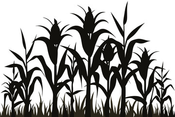 Corn Plant Silhouette Vector Perfect for Farm and Harvest Design