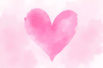 Obraz premium Watercolor gradient background featuring a pink heart symbol, conveying love, affection, and valentine's day themes