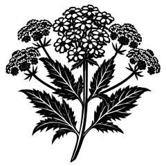 set of trees silhouettes