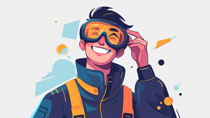 Geek Maker Vector Logo Template in Flat Vector Style