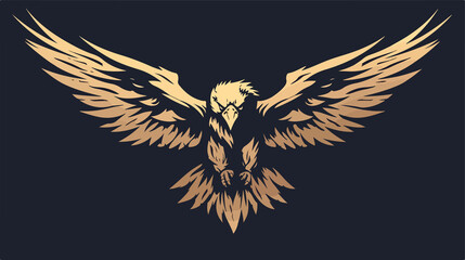 Luxury Gold Eagle Logo Template in Flat Vector Style Isolated