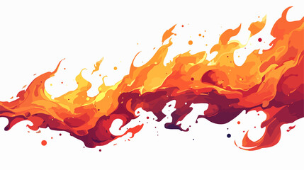 Realistic Fire Trail Vector Illustration: Dynamic Flames in Bold Red and Yellow Hues