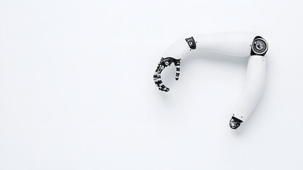 Fototapeta na wymiar A robotic arm with a simple design, standing on the ground, showcasing its futuristic yet minimalist structure, symbolizing technological innovation and precision engineering. 