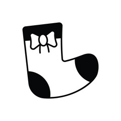 Christmas stocking icon vector