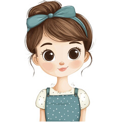 Stylish Girl in Retro Style – Vintage Fashion Illustration and Clipart
