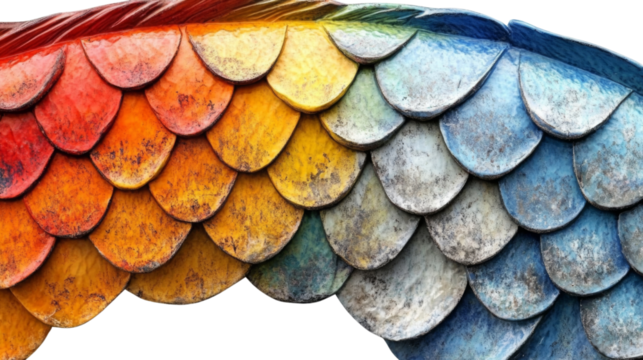 Fish scales, transparent background