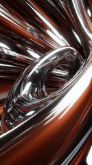 Abstract Metallic Curves: Dynamic Twisting Shapes in Futuristic Design