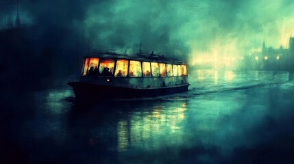 Scenic Ferrying Across a Mystical River