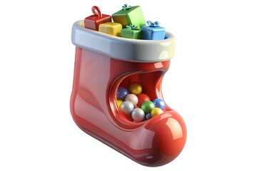 Obraz premium Christmas Stocking Filled with Gifts and Candies - 3D Render