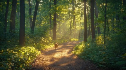 Obraz premium Beagle in forest peace nature sunlight vibrant colors size