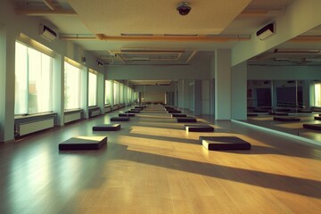 Empty Club. Clean and Active Pilates Center with Modern Equipment