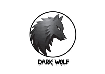 Dark wolf howling at the moon
