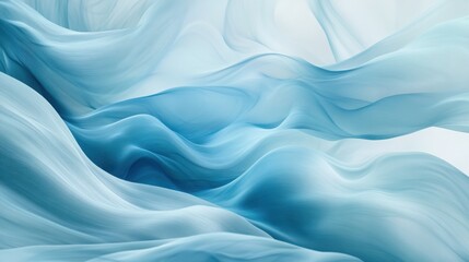 Obraz premium Abstract Blue Fabric Waves Flowing Softly