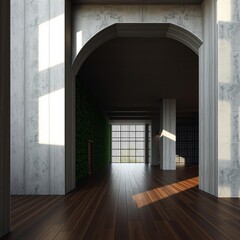 Green wall and floor wood concrete design wood design concrete architecture wall floor modern