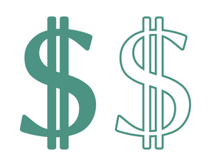 symbol dolara zestaw ikon, grafika wektorowa