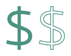 symbol dolara zestaw ikon, grafika wektorowa