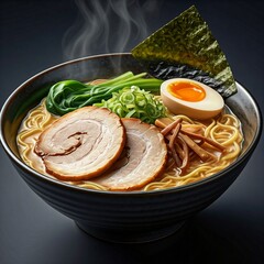 Pork Ramen Bowl with Rich Tonkotsu Broth and Tender Slices of Chashu