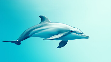 Dolphin swimming gracefully in the clear blue ocean