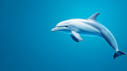 Fototapeta premium Dolphin swimming gracefully in the clear blue ocean