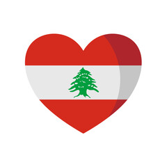 heart of lebanon. flag of lebanon shaped as a heart – vector illustration