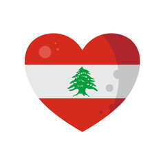 heart of lebanon. flag of lebanon shaped as a heart – vector illustration