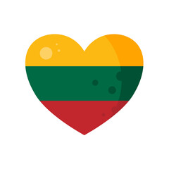 heart of lithuania. flag of lithuania shaped as a heart – vector illustration