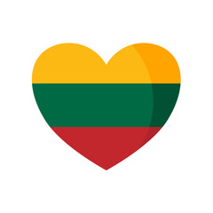 heart of lithuania. flag of lithuania shaped as a heart – vector illustration