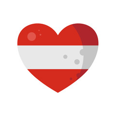 Heart of austria. flag of austria shaped as a heart – vector illustration