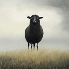 Obraz premium 黒い羊。未年。干支