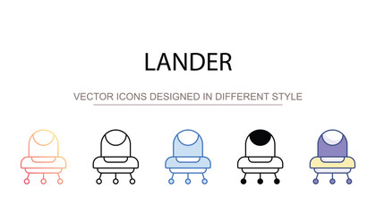 Lander icon design with white background stock illustration