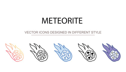 Meteorite icon design with white background stock illustration