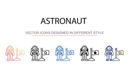 Astronaut icon design with white background stock illustration