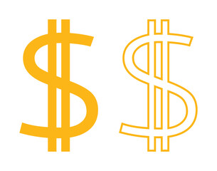 symbol dolara zestaw ikon, grafika wektorowa