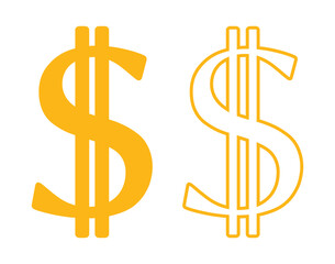 symbol dolara zestaw ikon, grafika wektorowa