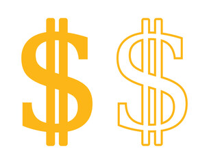 symbol dolara zestaw ikon, grafika wektorowa