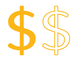 symbol dolara zestaw ikon, grafika wektorowa