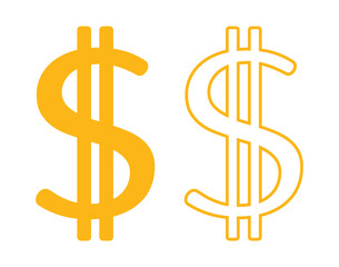 symbol dolara zestaw ikon, grafika wektorowa