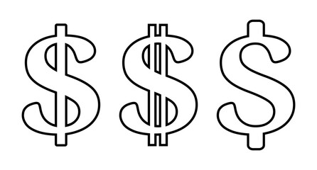 symbol dolara zestaw ikon, grafika wektorowa © robert6666