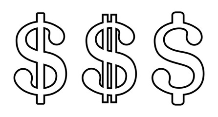 symbol dolara zestaw ikon, grafika wektorowa © robert6666