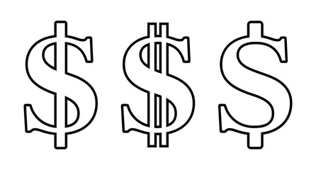 symbol dolara zestaw ikon, grafika wektorowa © robert6666