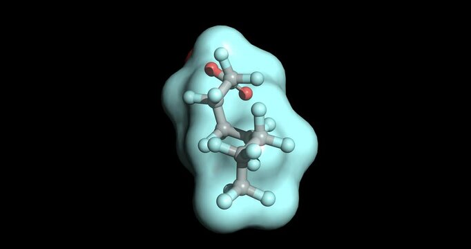 PFOS/Perfluorooctanesulfonic acid, PFAS forever chemical, 3D molecule, 4K